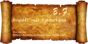 Bogdányi Fausztina névjegykártya